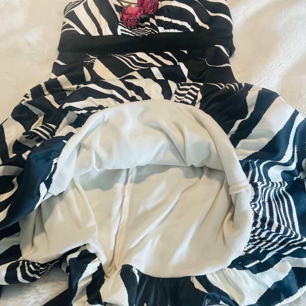 Zebra Print Strapless Party Dress By Ruby Rox Size 11 - Picture 10 of 11
